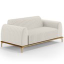 Ver imagem 1 de Sofá 2 Lugares para Sala de Estar Molino 150 Cm D02 Pés D'ouro Linho Cru C-443 - Lyam Decor