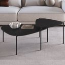 Ver imagem 2 de Kit 02 Mesas de Centro para Sala de Estar Pés Metálicos Adek A03 Nero Preto - Lyam Decor
