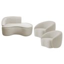 Ver imagem 2 de Kit Divã Recamier Orgânico Marrocos 150cm Lado Direito e 2 Poltronas Amore Linho Bege