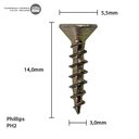 Ver imagem 4 de Parafuso Chipboard Phillips Bicromatizado Stein Cento 3.0x14
