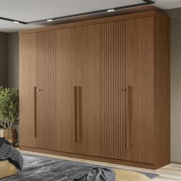 Guarda Roupa Casal 6 Portas Ripado Buriti Santos Andira Jatoba - 1
