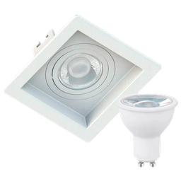 Kit 12 Spots Embutir Recuado Quadrado Dicroica Mr16 + 12 Lâmpadas Led Dicroica Inclusas Cor:branco;c - 3