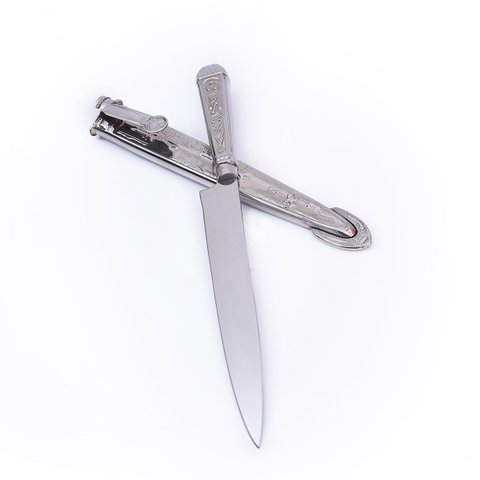 Faca Prateada Luxo Aço Cirúrgico Persoanlização a Laser