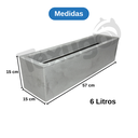 Ver imagem 2 de Vaso Floreira Jardineira Flat Polietileno 57x15x15cm Japi - Cimento Queimado