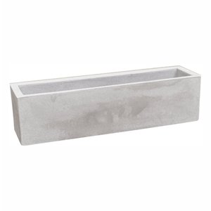 Vaso Floreira Jardineira Flat Polietileno 57x15x15cm Japi - Cimento Queimado