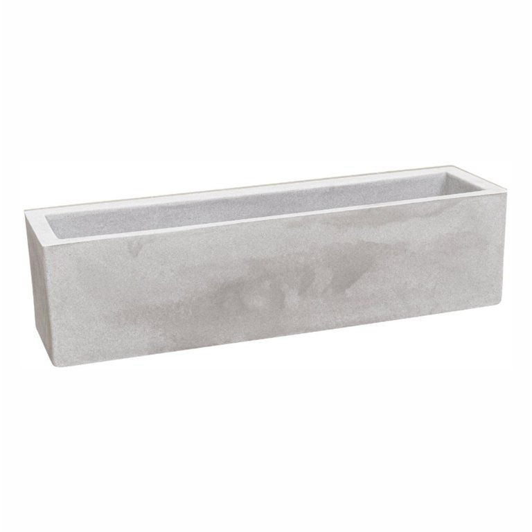 Vaso Floreira Jardineira Flat Polietileno 57x15x15cm Japi - Cimento Queimado