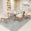 Ver imagem 2 de Kit 05 Cadeiras de Jantar e Estar Living Estofada Lince L02 Linho Palha - Lyam Decor