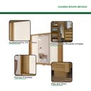 Ver imagem 4 de Guarda Roupa Casal Nevada 3 Portas Freijó Off com Espelho com Cômoda Texas Freijó Off White - Moval