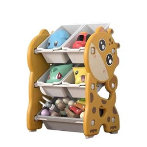 Estante Bau Infantil Caixa Organizadora de Brinquedos Armario Quarto Amarelo Girafinha