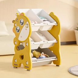 Estante Bau Infantil Caixa Organizadora de Brinquedos Armario Quarto Amarelo Girafinha - 3