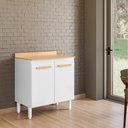 Ver imagem 2 de Balcão Intenza com Tampo 80 Cm e 2 Portas Branco