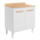 Ver imagem 1 de Balcão Intenza com Tampo 80 Cm e 2 Portas Branco