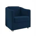Ver imagem 3 de Kit 2 Poltronas Decorativa Ana Suede Azul Marinho Pés Cromado - Pallazio
