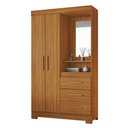 Ver imagem 2 de Guarda-roupa Notável Nt 6020 3 Portas 108cm em Mdp com Espelho e Portas de Bater Freijó