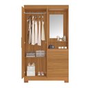 Ver imagem 3 de Guarda-roupa Notável Nt 6020 3 Portas 108cm em Mdp com Espelho e Portas de Bater Freijó