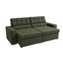 Ver imagem 3 de Sofá Retrátil com Baú Space 260cm Suede Mescla Verde Kappesberg