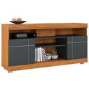 Ver imagem 2 de Rack para Sala de Estar TV 47 pol com Rodízios Raya C04 Noce Milano Preto Fosco - Lyam Decor