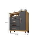 Ver imagem 3 de Kit Guarda Roupa Casal 3 Portas 2 Gavetas com Espelho e Cômoda Sapateira 1 Porta 4 Gavetas