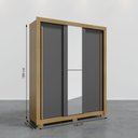 Ver imagem 2 de Kit Guarda Roupa Casal 3 Portas 2 Gavetas com Espelho e Cômoda Sapateira 1 Porta 4 Gavetas