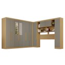 Ver imagem 2 de Guarda-Roupa de Canto com Espelho Modulado 11 Portas 2 Gavetas Brasil Cinza/Jequitibá/Granizo
