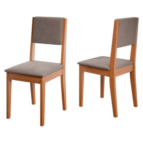 Kit 2 Cadeiras de Jantar Estofadas Multimóveis Cr50252 Cinamomo/mascavo