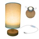 Ver imagem 5 de Luminaria Abajur Mesa USB Minimalista LED Candeeiro 3 Tons Iluminaçao Regulavel Cabeceira Decoraçao