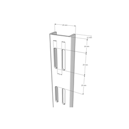 Trilho Cremalheira Duplo Comac Preto 200 Cm - 2