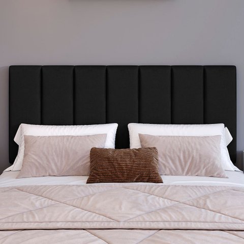 Cabeceira Cama Queen em Módulos Estofados 20cmx45cm Preto