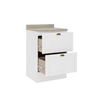 Ver imagem 3 de Balcão Bella Mdf 2 Gavetas Branco 60cm Carraro