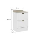 Ver imagem 2 de Balcão Bella Mdf 2 Gavetas Branco 60cm Carraro