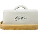 Ver imagem 5 de Manteigueira Off White para Tablete de Metal e Bambu 400g - Off White