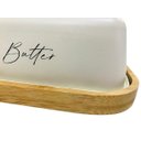 Ver imagem 4 de Manteigueira Off White para Tablete de Metal e Bambu 400g - Off White