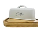 Ver imagem 3 de Manteigueira Off White para Tablete de Metal e Bambu 400g - Off White