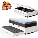 Ver imagem 2 de Cama Box Baú com Colchão de Espuma D33 Pillow Top Comfort Luxo + Auxiliar Unique Solteiro 88cm