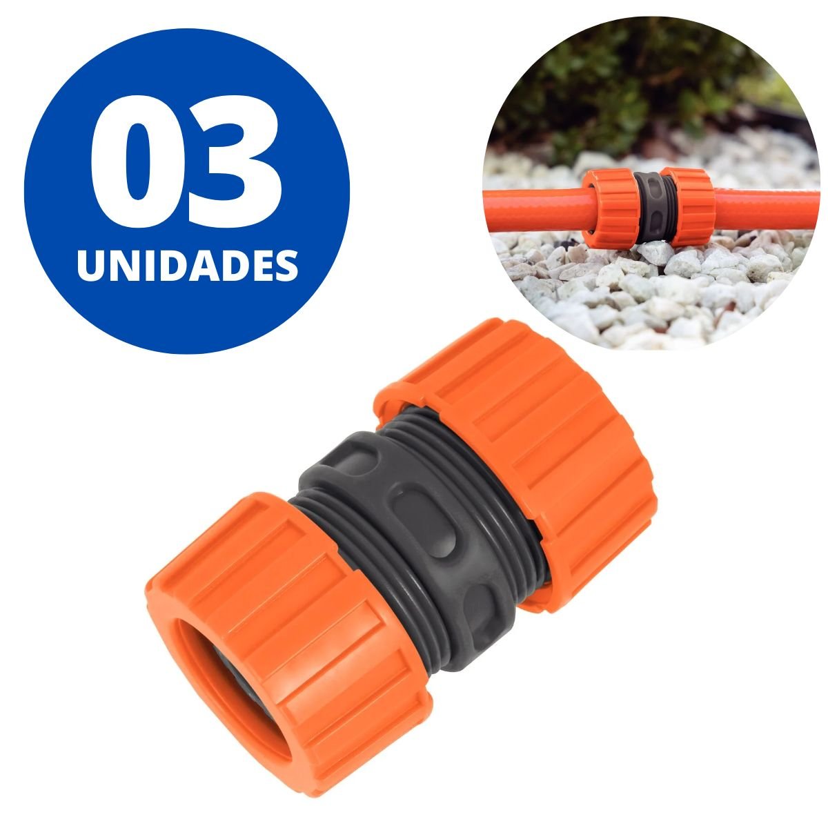 Emenda Ligação Reparadora Extensor Para Mangueira 1/2" | Tramontina | Kit 03 Un - 8