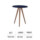 Ver imagem 3 de Mesa de Apoio Média Tripé Pé Palito Hannover - Azul Petróleo/imbuia Glazer