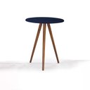 Ver imagem 1 de Mesa de Apoio Média Tripé Pé Palito Hannover - Azul Petróleo/imbuia Glazer