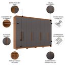 Ver imagem 3 de Guarda Roupa Casal 239cm 8 Portas 4 Gavetas com Pés Vortex Jatobá/Grafite S01 - Mpozenato