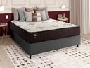 Ver imagem 1 de Conjunto Cama Box Casal c/ Molas Ensacadas Allura Cinza 138x188x58