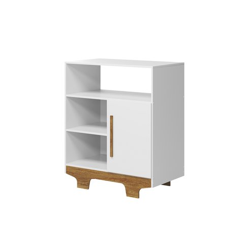 Cômoda Organizadora de Roupas Kids Infantil Quarto Criança Gaveteiro Flocos Cor Branco/amadeirado