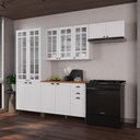 Ver imagem 1 de Armário de Cozinha Modulada Compacta Fidelitá Nara 100% MDF 4 Peças 280cm 12 Portas 2 Gavetas com