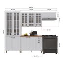 Ver imagem 4 de Armário de Cozinha Modulada Compacta Fidelitá Nara 100% MDF 4 Peças 280cm 12 Portas 2 Gavetas com