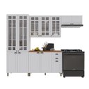 Ver imagem 2 de Armário de Cozinha Modulada Compacta Fidelitá Nara 100% MDF 4 Peças 280cm 12 Portas 2 Gavetas com