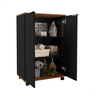 Armário Organizador Multiuso Pratic 2 Portas Preto/freijó - 4