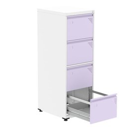 Armário de Arquivo Oficio 4 Gavetas Pandin 47 Cm (larg) Aço Branco C/ Frente Gaveta Lilás C/ - 2
