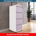 Ver imagem 6 de Armário de Arquivo Oficio 4 Gavetas Pandin 47 Cm (larg) Aço Branco C/ Frente Gaveta Lilás C/