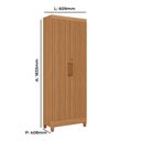 Ver imagem 3 de Armário Multiuso Slim 100% MDF 2 Portas com Chave e Kit de Pés