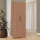 Ver imagem 1 de Armário Multiuso Slim 100% MDF 2 Portas com Chave e Kit de Pés