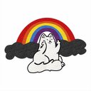 Ver mais imagens de Tapete Capacho Gato no Arco Iris Lgbt 80x55 Cm no Formato.:verde Piscina