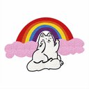 Ver imagem 4 de Tapete Capacho Gato no Arco Iris Lgbt 80x55 Cm no Formato.:verde Piscina